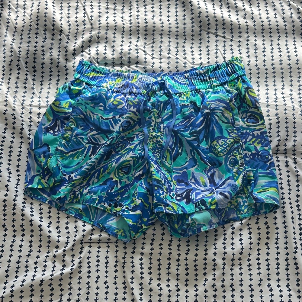 Lilly Pulitzer Blue and Green Patterned Shorts